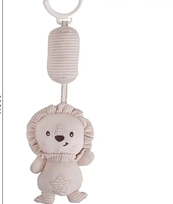 Lion pram hanger with bell, organic cotton