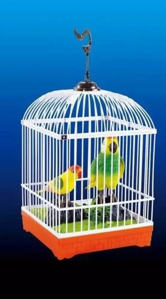 Voice control parrot in a cage, 19 cm