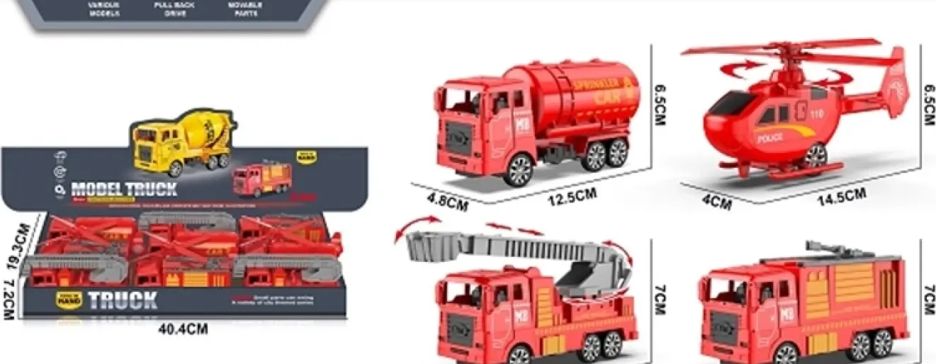 Coffret de véhicules de secours avec rampe