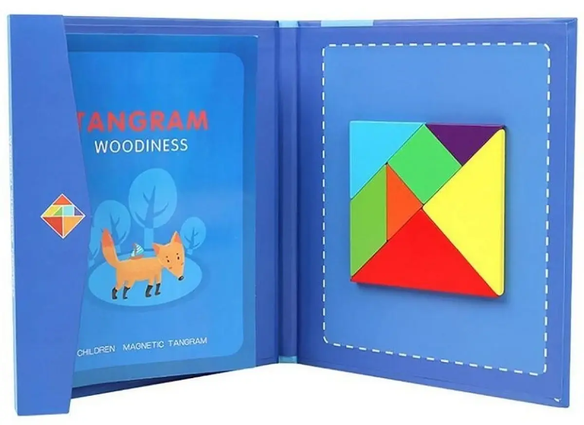 Magnetic tangram book
