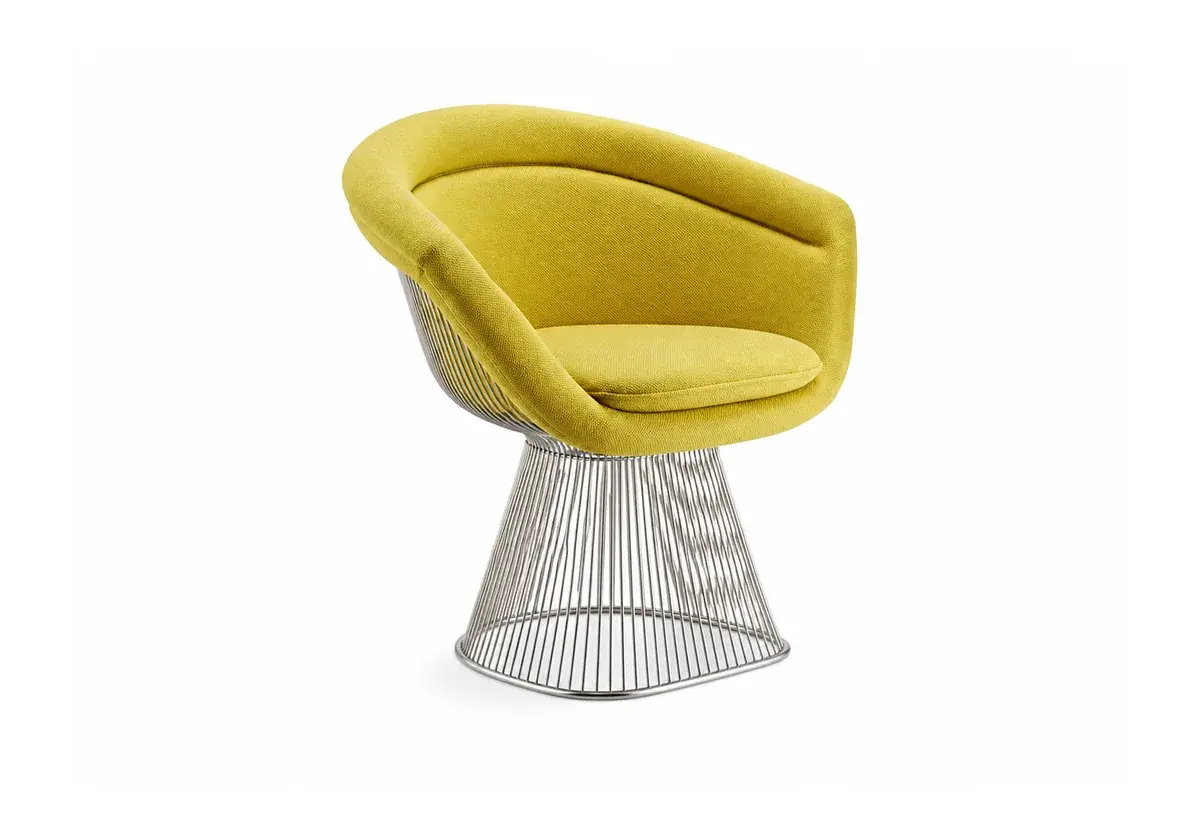 Steel Rod Lounge Chair, Upholstered Shell