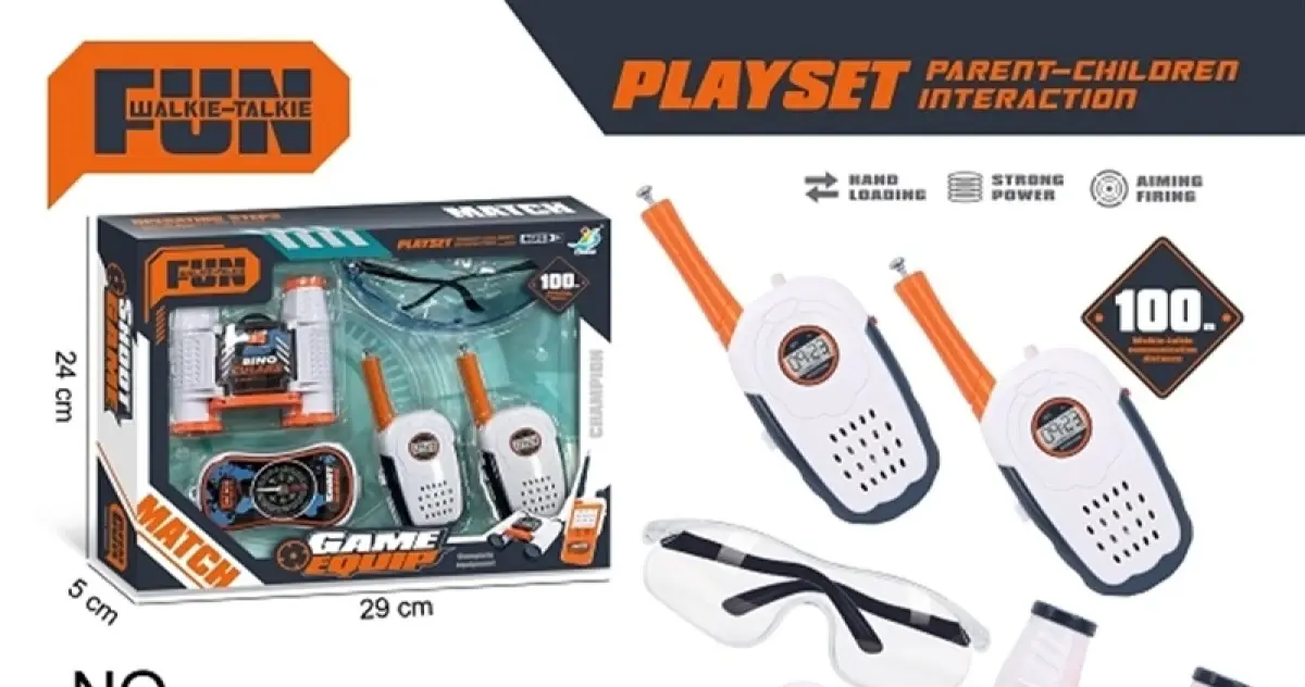 Walkie talkie playset with compass and telescope