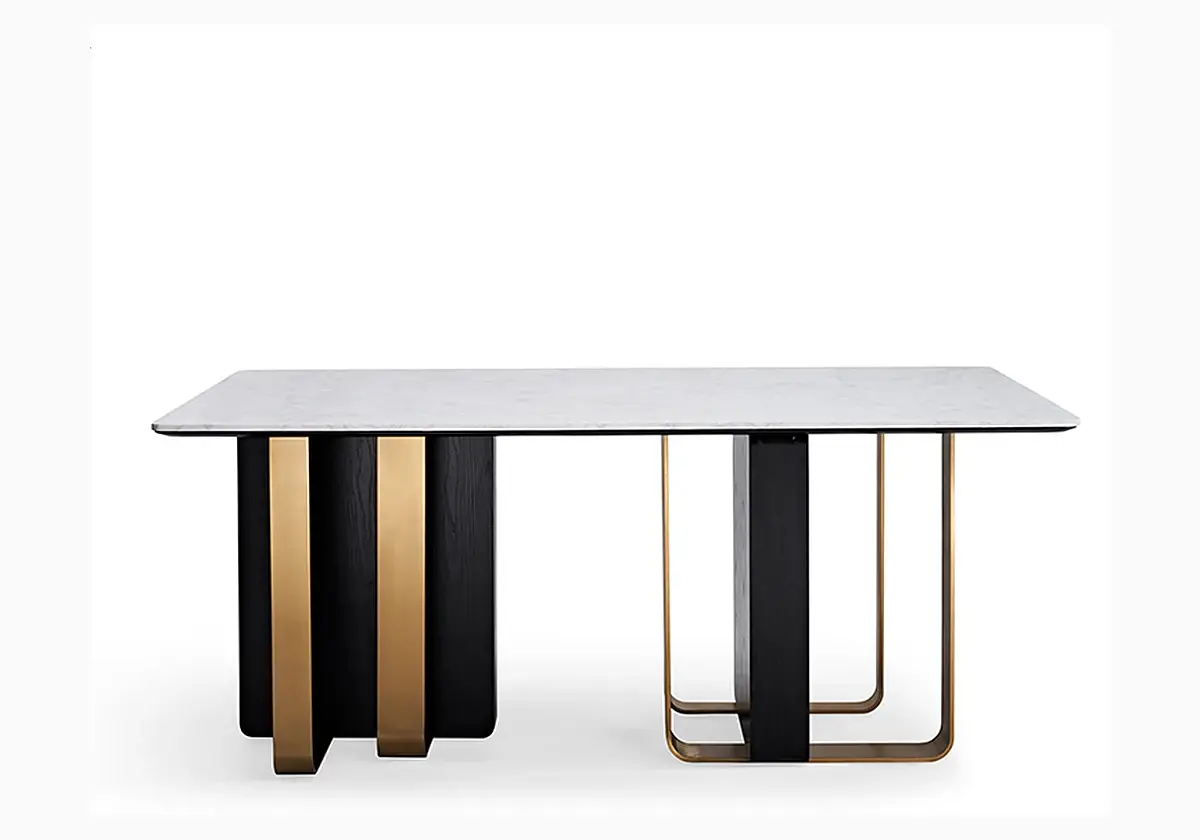 Faux Marble and Ash Dining Table