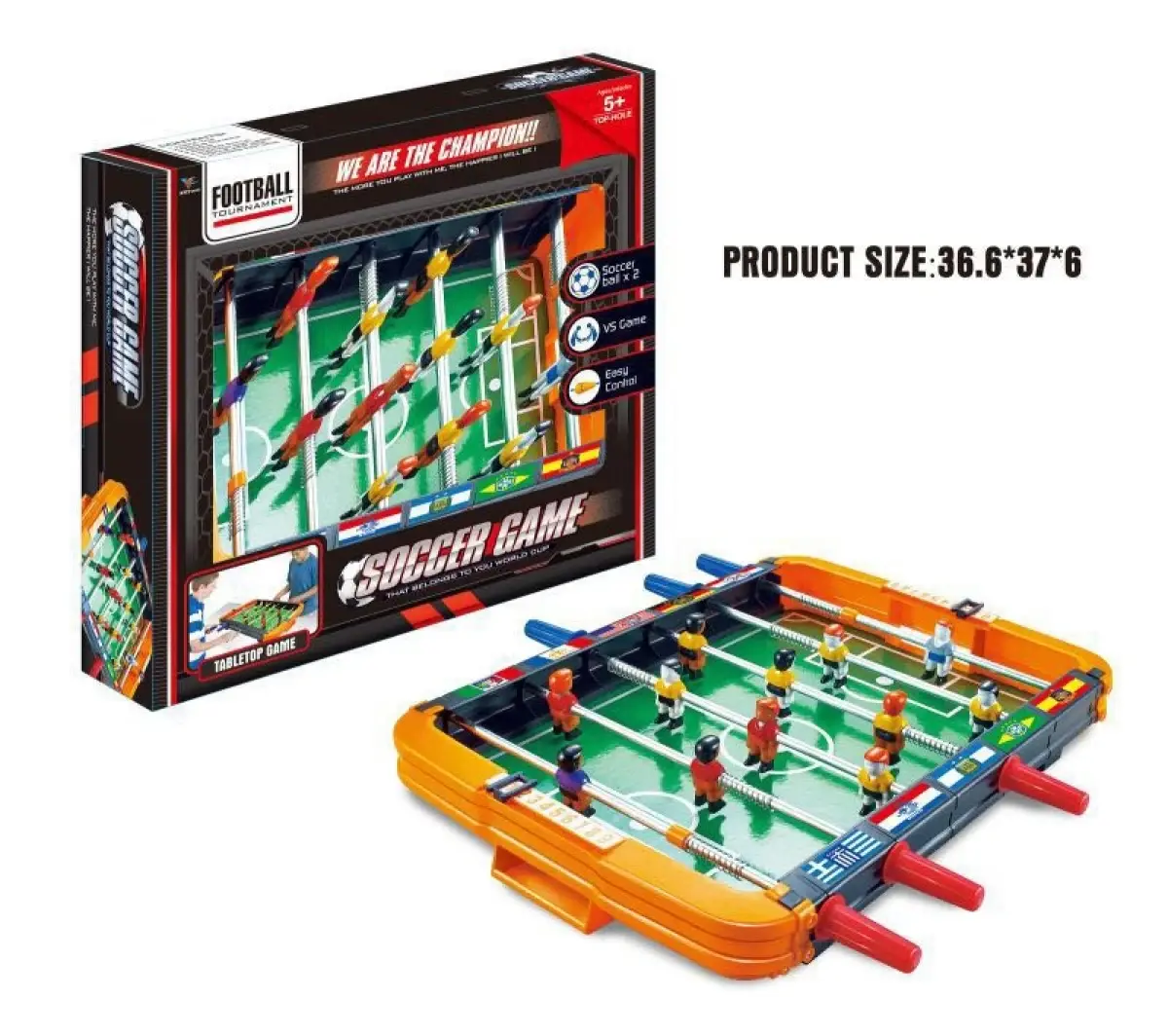 Table football, 36.6 cm, steel rods