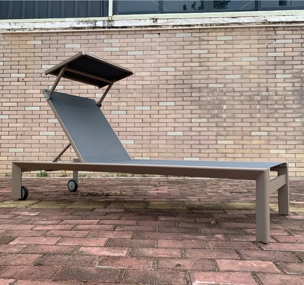 Reclining Sling Lounger with Sun Canopy