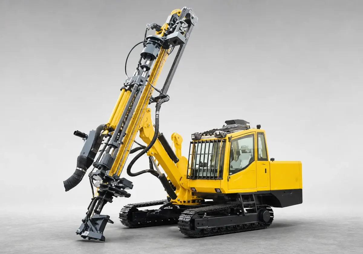 Crawler DTH Drilling Rig with Cabin and Rod Carousel, 90-150 mm