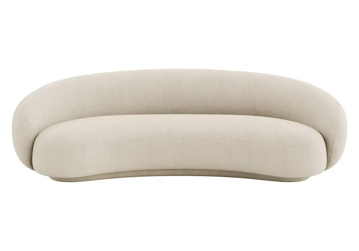 Crescent Curved Sofa, Recessed Base