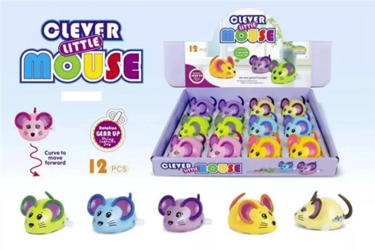 Souris à remontoir, présentoir de 12