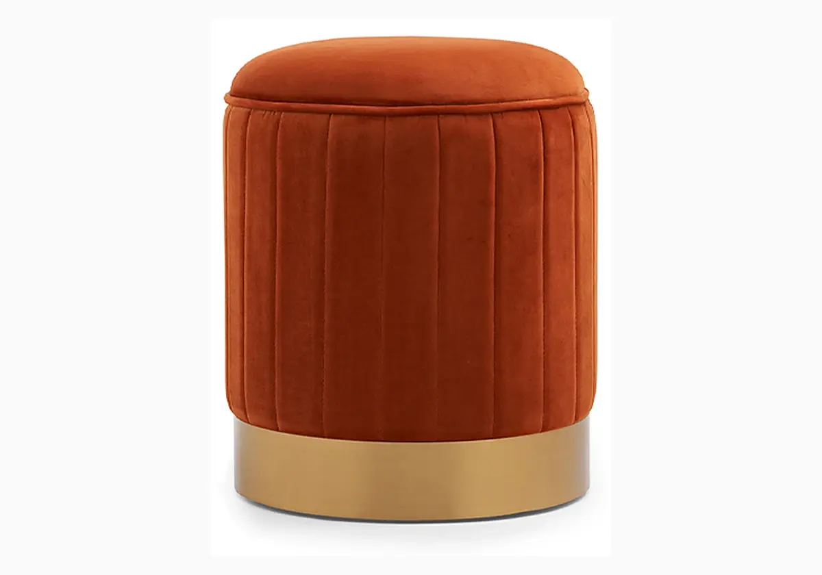 Reposapiés Allegra de terciopelo naranja