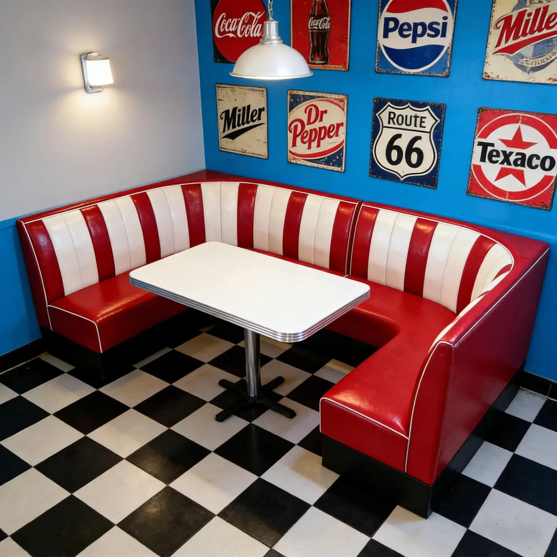 Vintage Leather Booth Sofa, Custom Colour