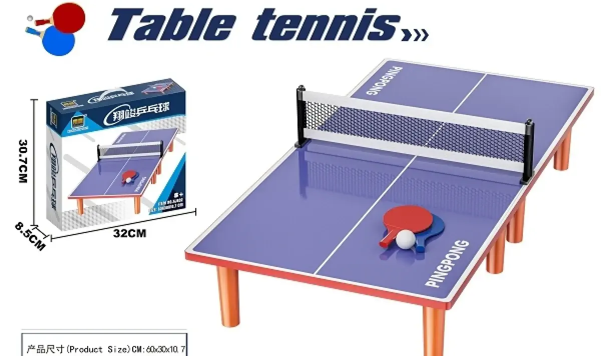 Table tennis set with net, bats and balls, 60 cm