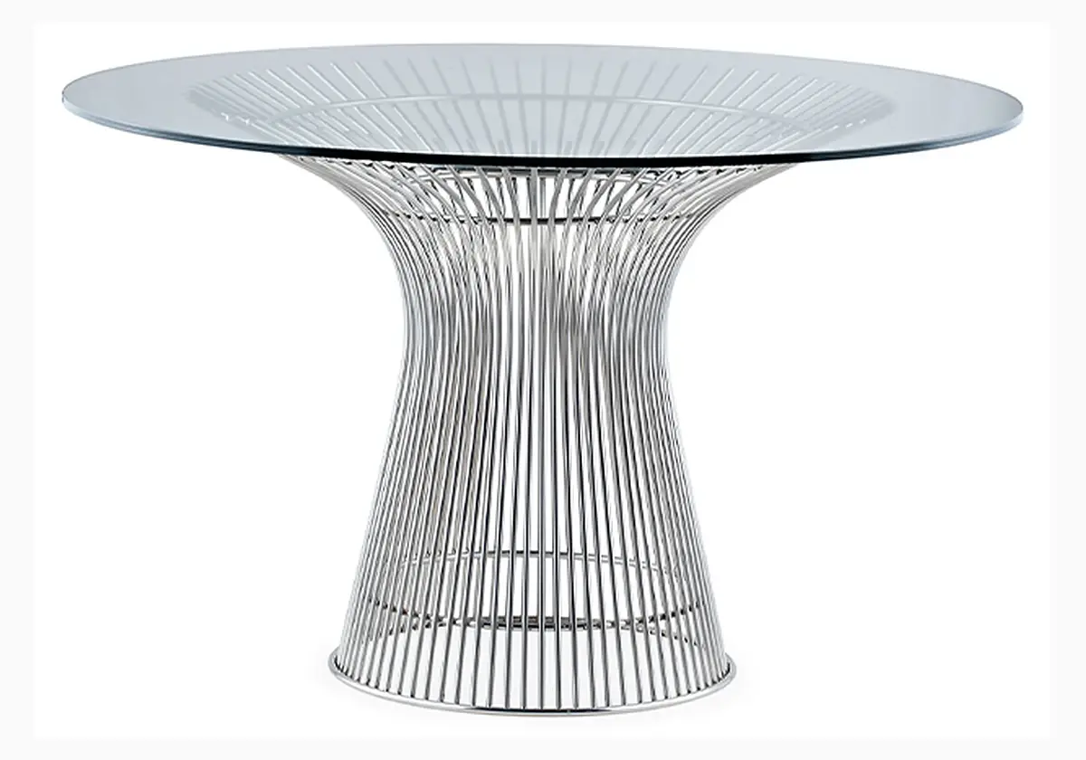 Wire Rod Pedestal Dining Table, Large