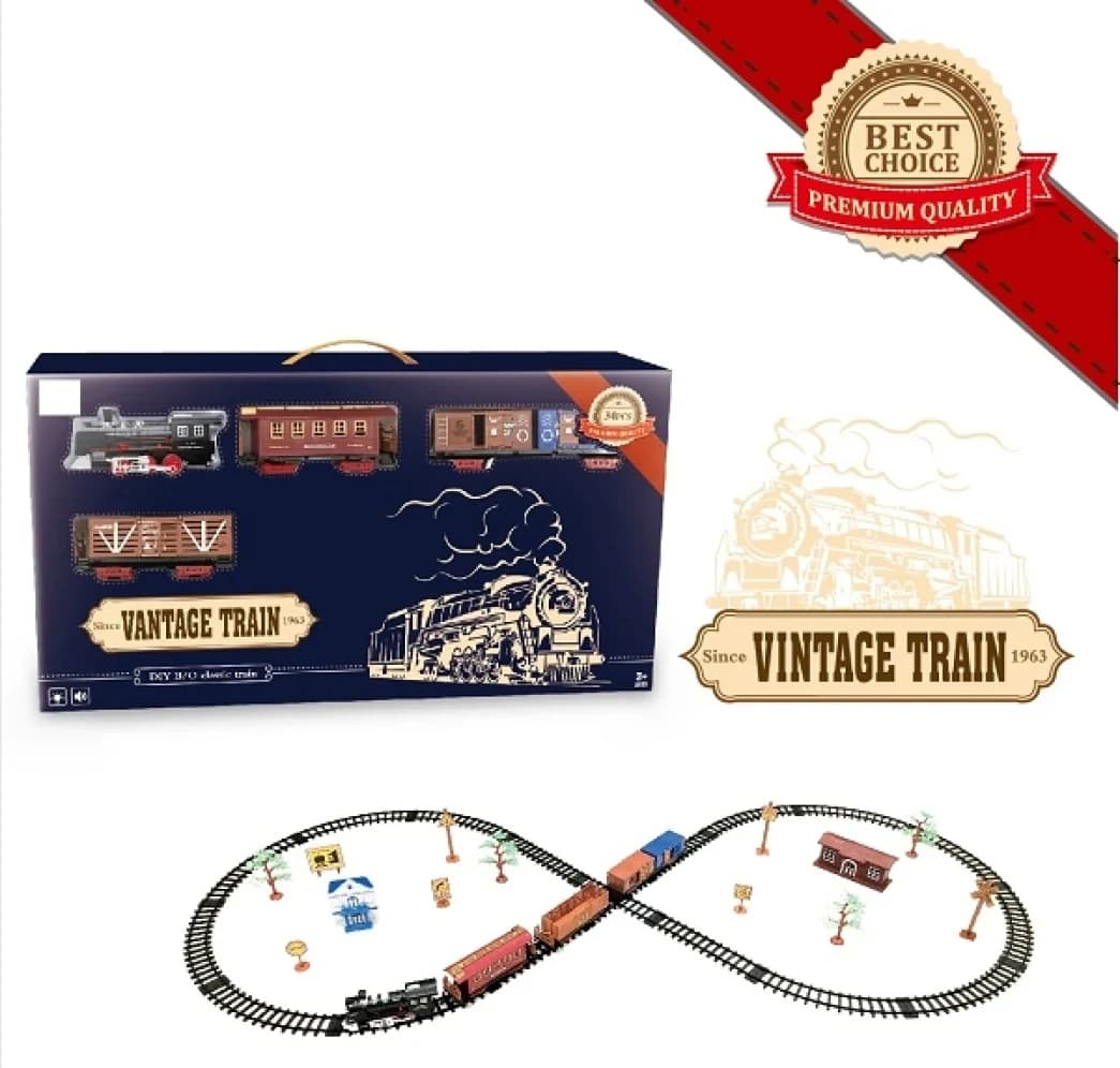 Classic electric train set with light and sound