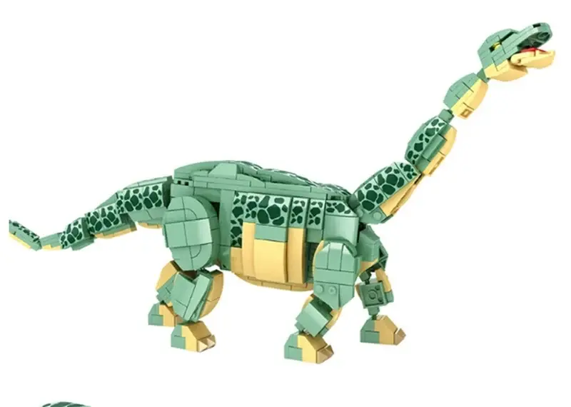 Brontosaurus bricks model on a jungle base, 46 cm