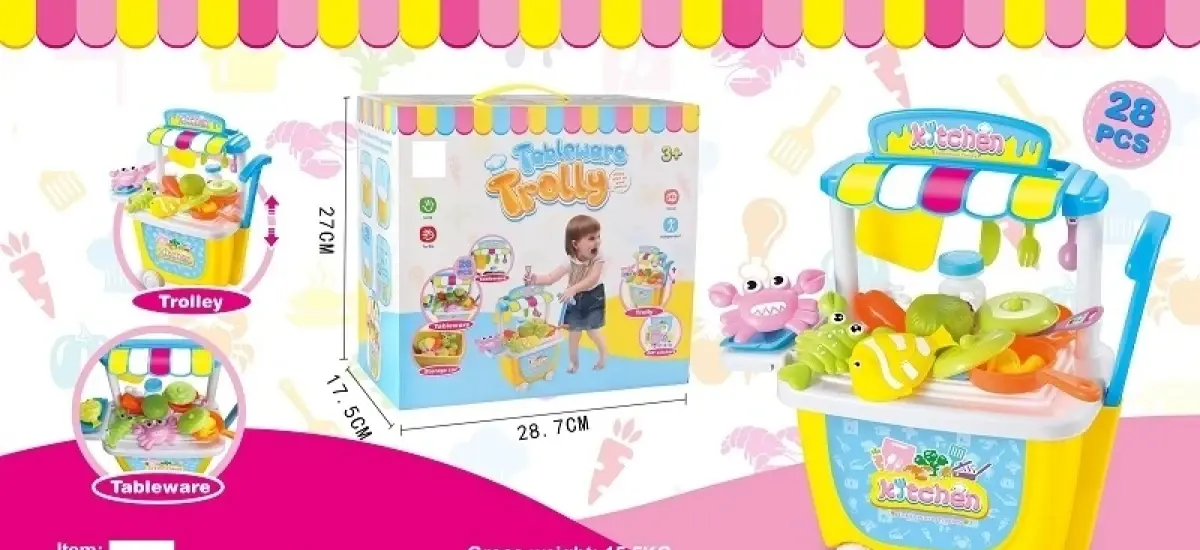 Tableware trolley, 28 pieces
